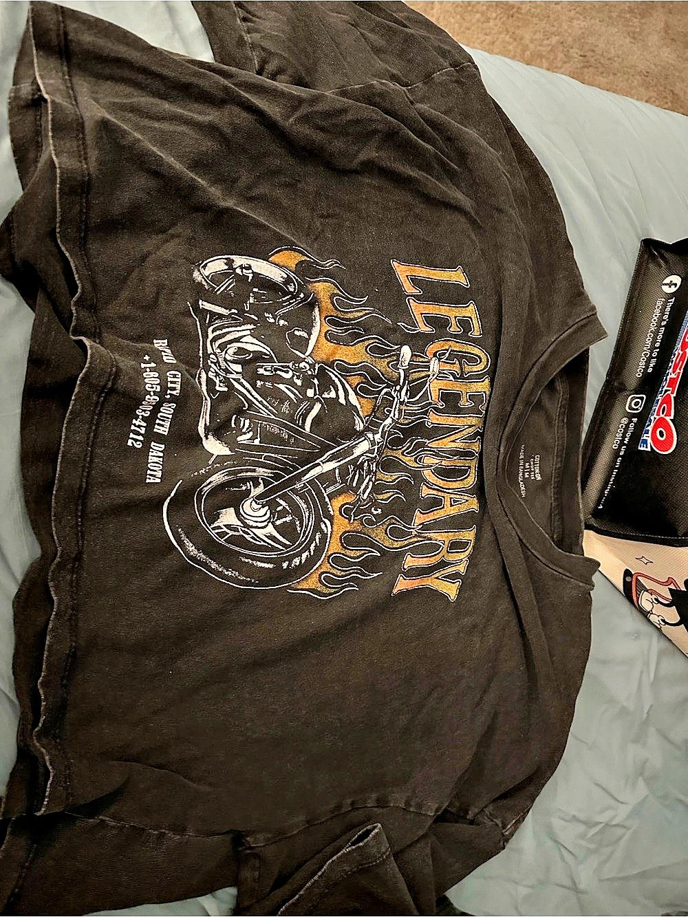 Cotton On Graphic Motorcycle T-Shirt in Black